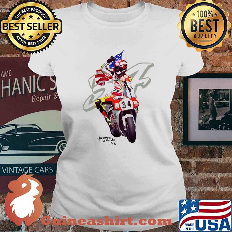 Kevin Schwantz The Wheelie King Of The Mountain Signature Shirt Ladies tee