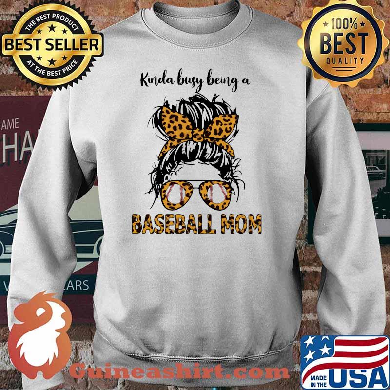Kinda Busy Being A Baseball Mom Lepoard Shirt Sweater