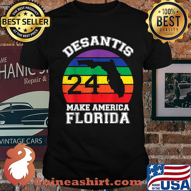 Make America Florida DeSantis 2024 Election Rainbow Vintage Shirt