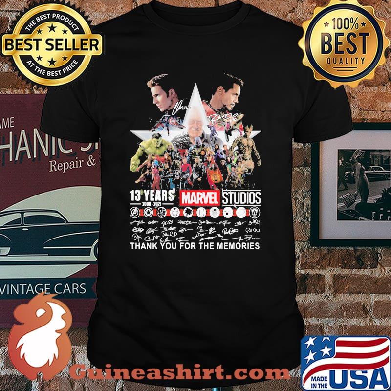 Marvel Studios 13 Years 2008 2021 Thank You For The Memories Signature Shirt