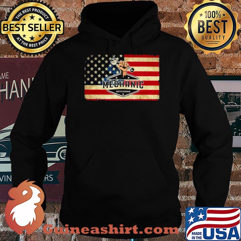 Mechanic auto repair American flag Hoodie