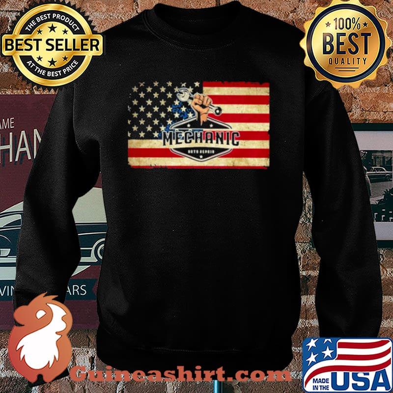 Mechanic auto repair American flag Sweater