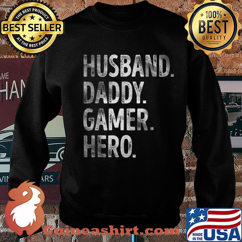 Mens Husband Daddy Gamer Hero Funny Gaming Dad Father’s Day Shirt Sweater
