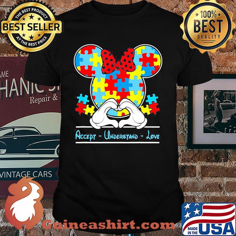Mickey Love Heart Accept Understand Autism Awareness Shirt