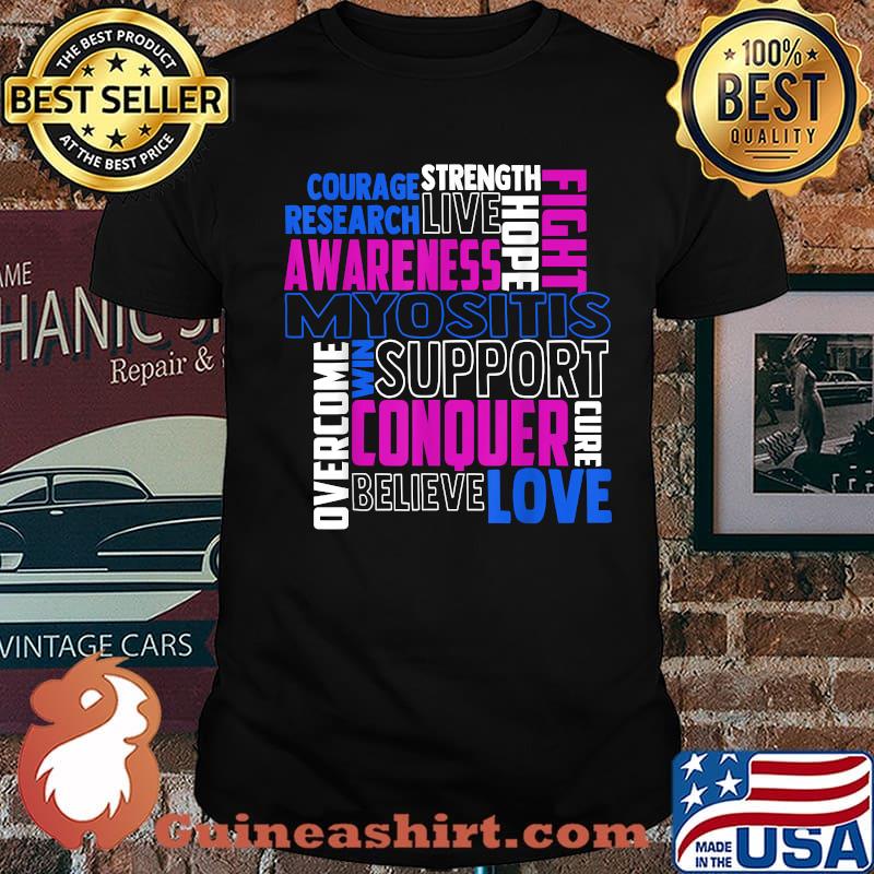 Myositis Awareness Dermatomyositis Related Blue Ribbon Shirt