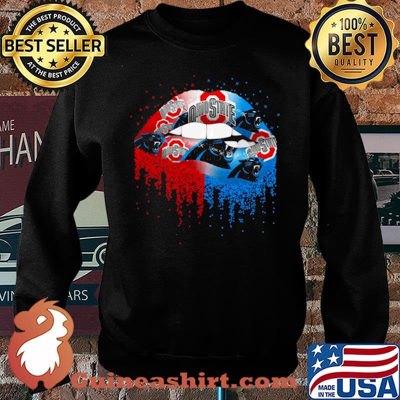 NFL carolina panthers new and Ohio state buckeyes Lips logo Sweater