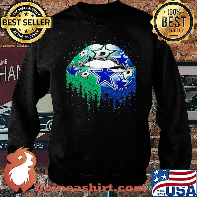 NFL dallas stars and dallas cowboys Lips logo Sweater
