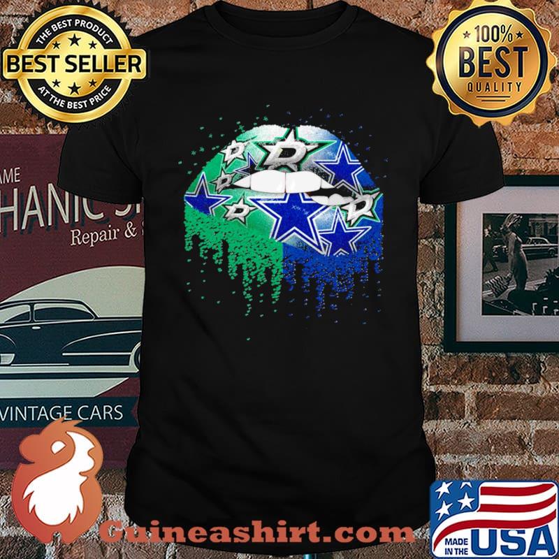 NFL dallas stars and dallas cowboys Lips logo shirt