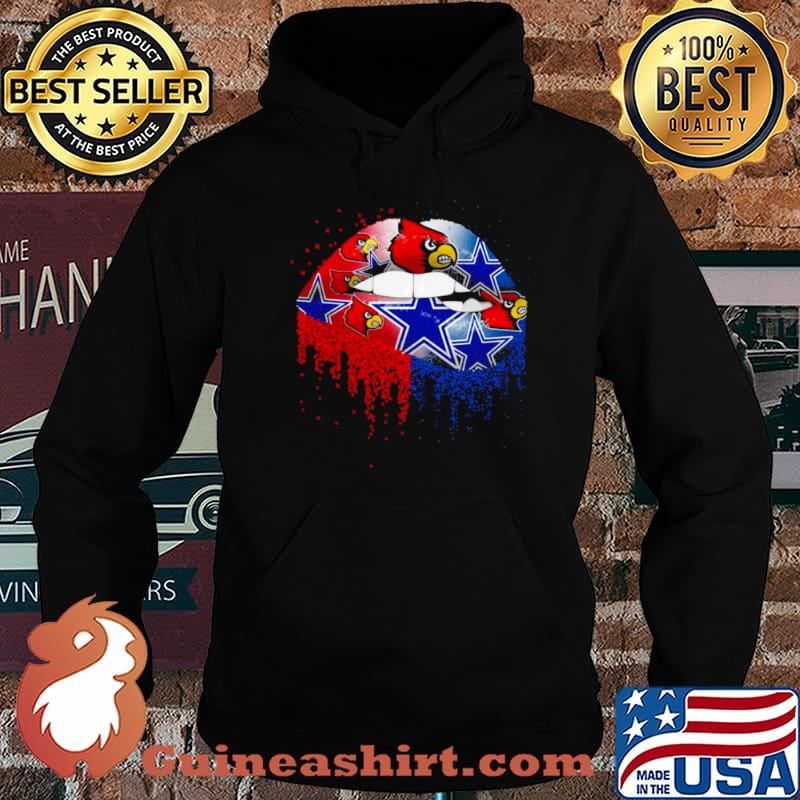 Nfl louisville cardinals and dallas cowboys lips logo Hoodie