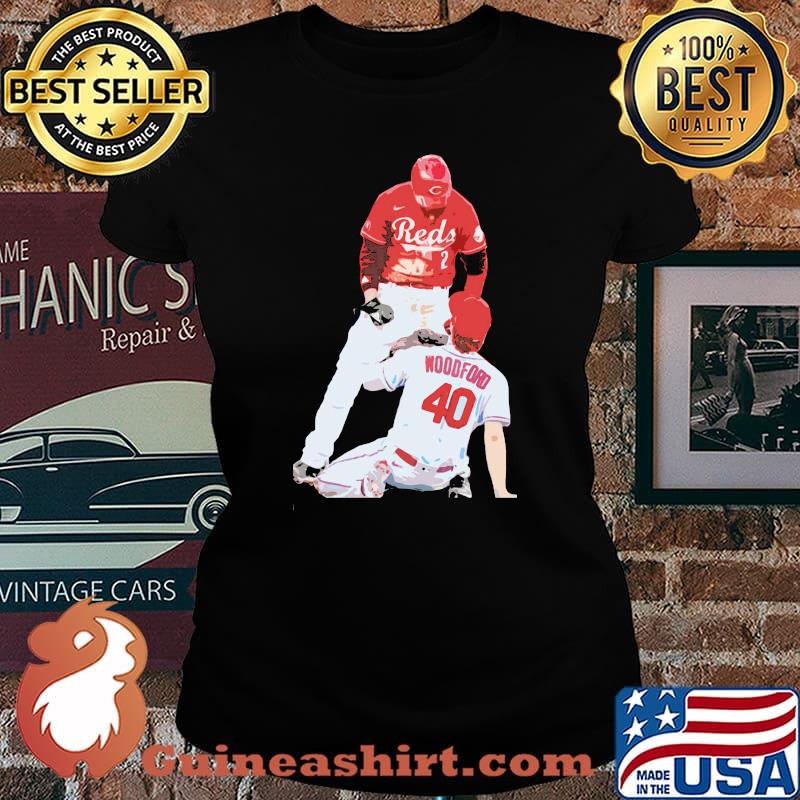 Nick Castellanos Reds and Jake Woodford Laides tee