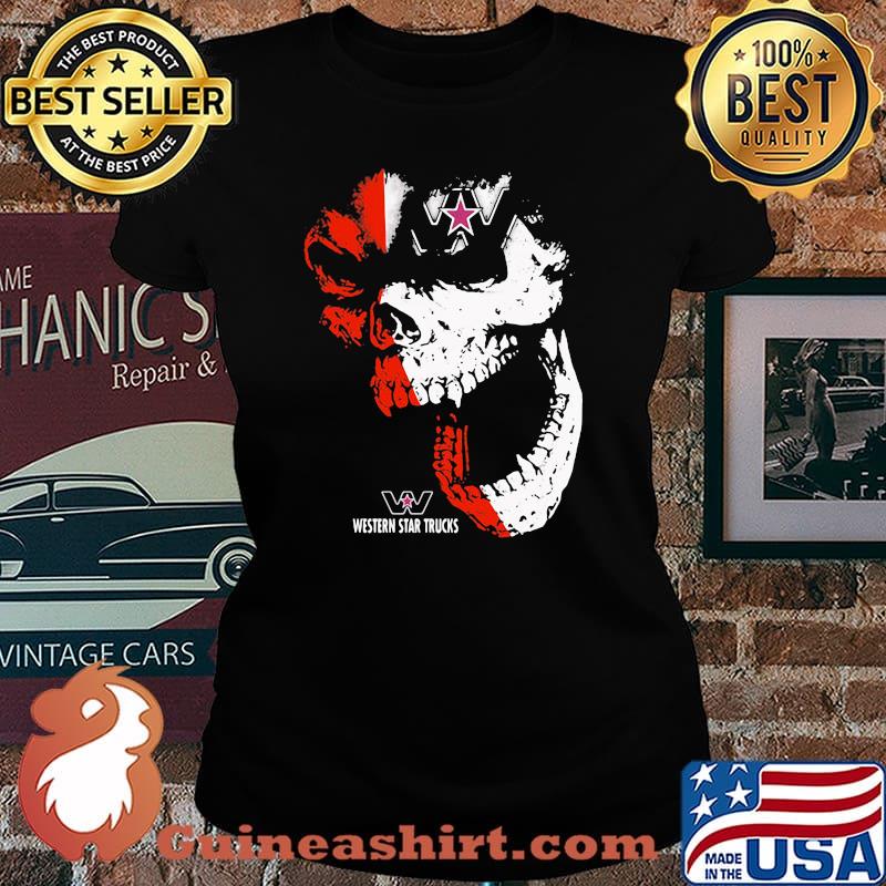 Skull With Western Star Trucks Logo Shirt Laides tee