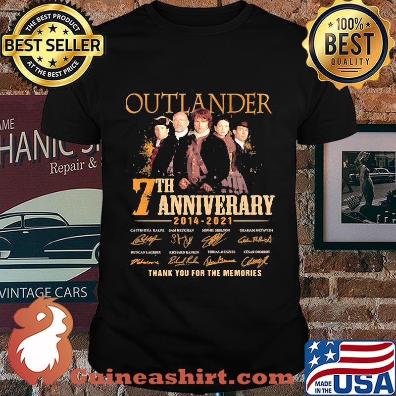 Outlander 7th Anniversary 2014 2021 Thank You For The memories Signature Shirt