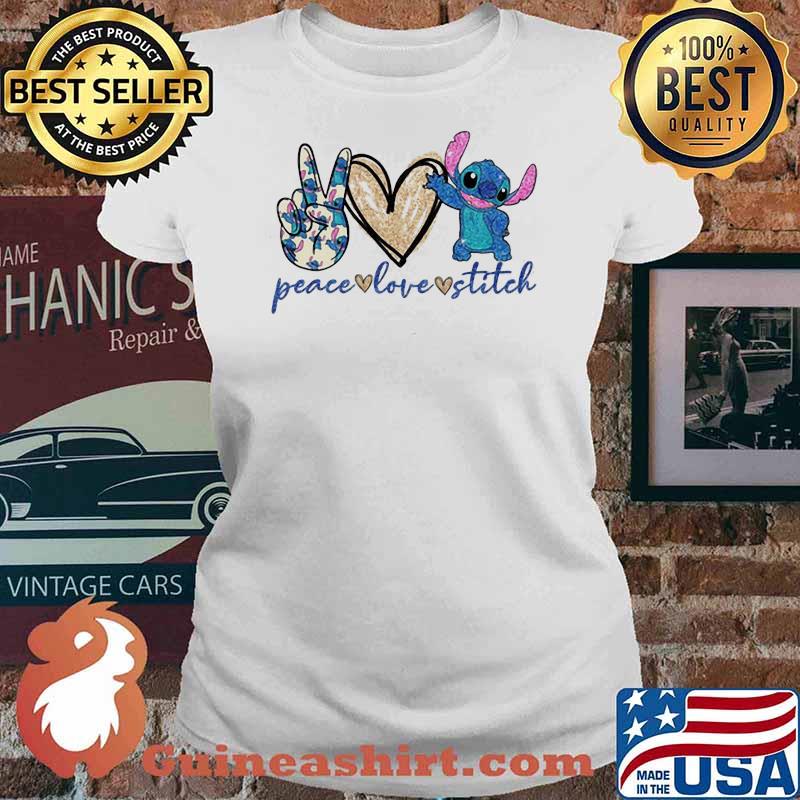 Peace Love Stitch Heart Shirt Ladies tee