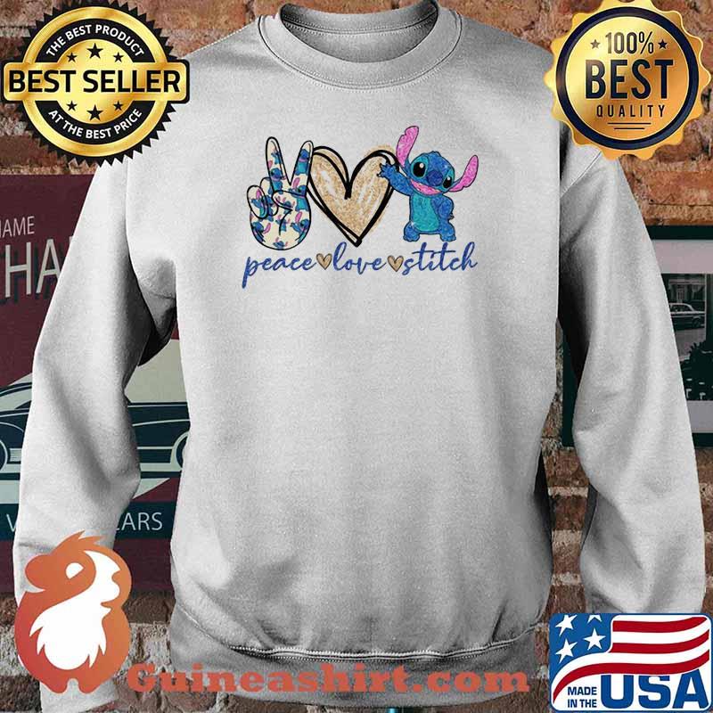 Peace Love Stitch Heart Shirt Sweater