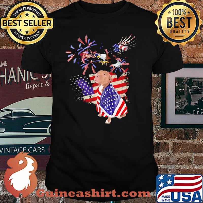 Pitbull Eagle American Flag Shirt