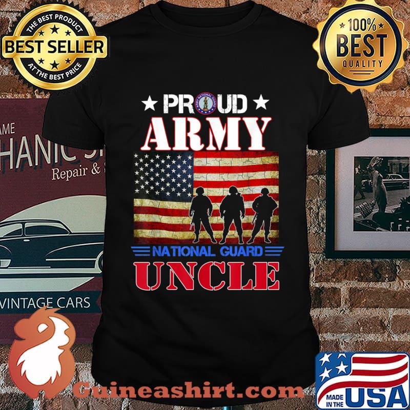 Proud Army National Guard Uncle US Flag Gift Patriotic Day Shirt