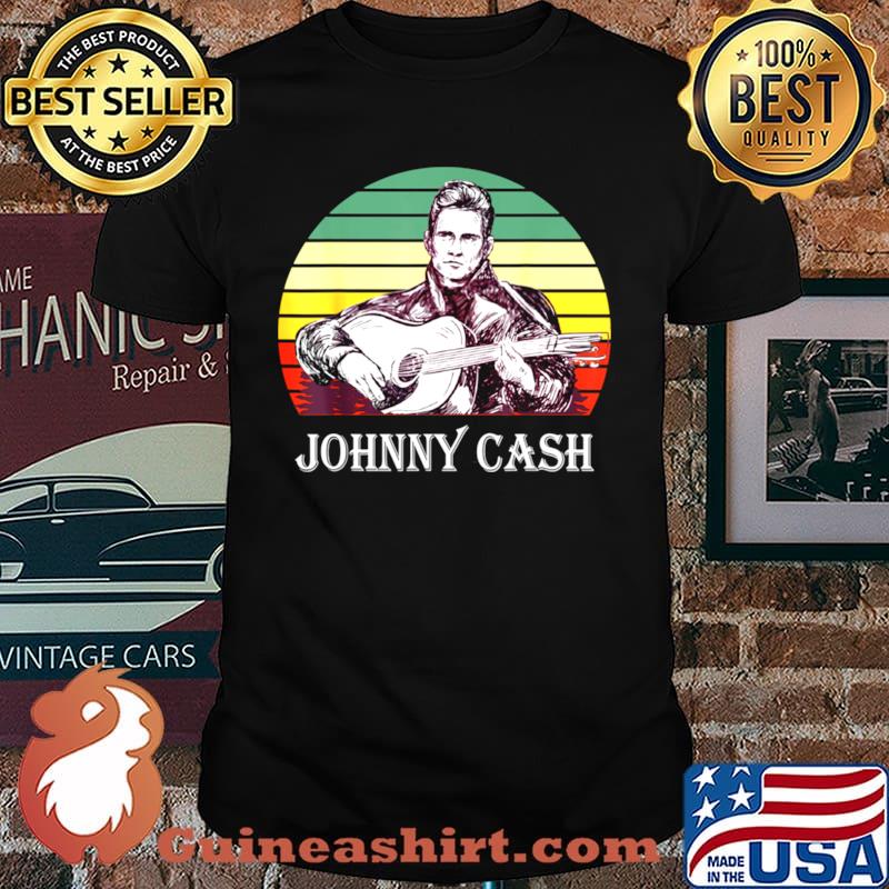 Retro Johnny Arts Cash Outlaws Music Vintage Guitar shirt