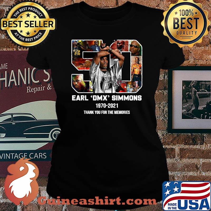 Rip D.M.X. Earl DMX Simmons 1970 2021 thank you for the memories signature Laides tee