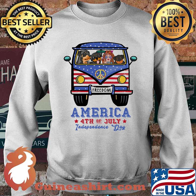Rottweiler hippie Freedom America 4th of July Independence day Sweater