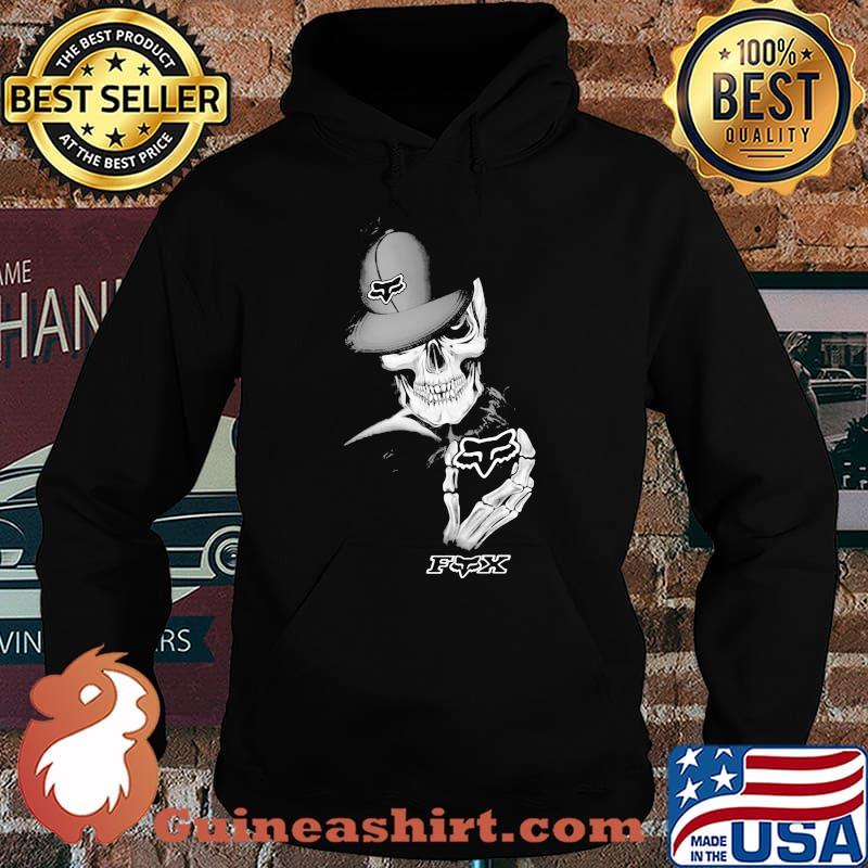 Skull Wear Hat And Holding Fx Logo Shirt Hoodie