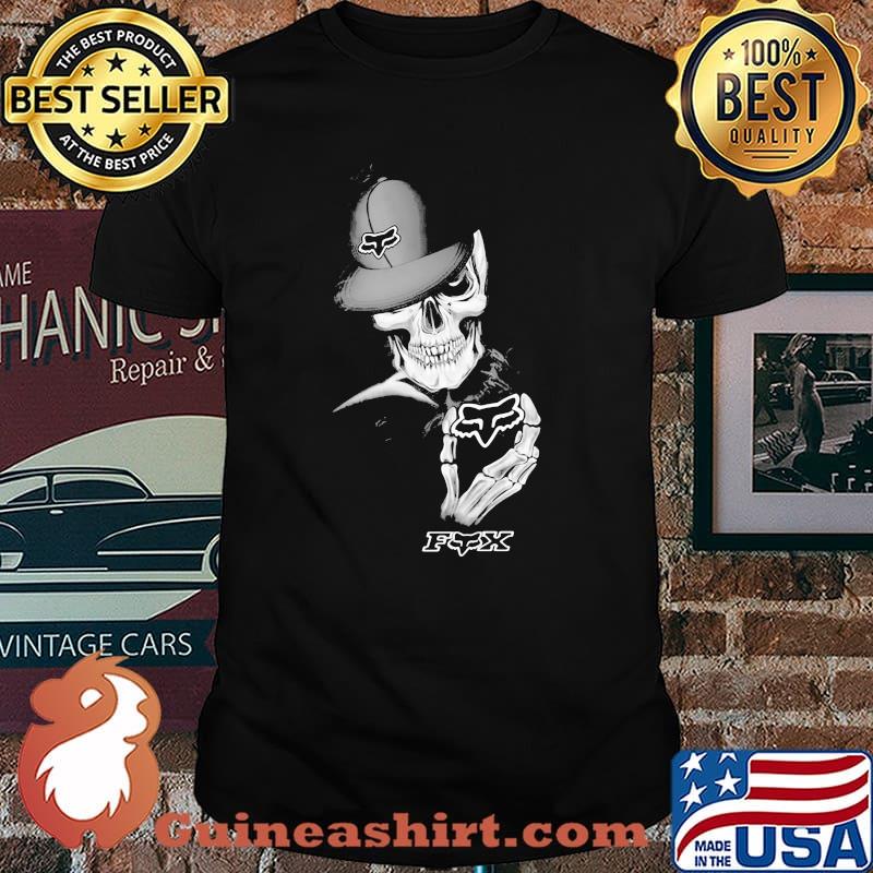 Skull Wear Hat And Holding Fx Logo Shirt