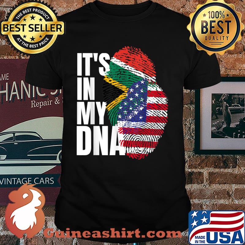 South African And American Mix DNA Heritage Flag Gift Shirt