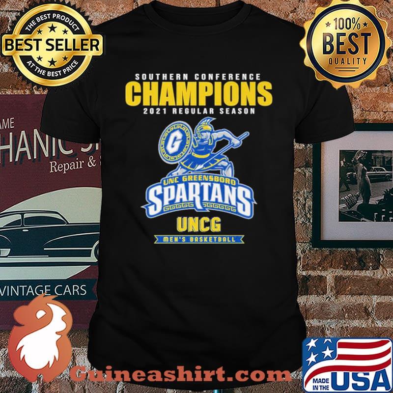 Southern Conference Champions 2021 Regular Season Unc Greensboro Spartans Men’s Basketball Shirt