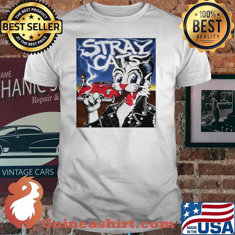 Stray Cats Rant N Rave Cat Smoking Ladies Shirt