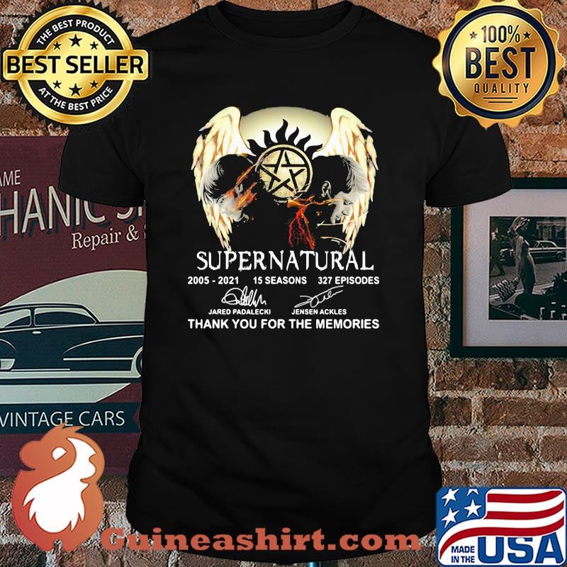Supernatural 2005 2021 15 Seasons Thank You For The Memories Signatures Shirt