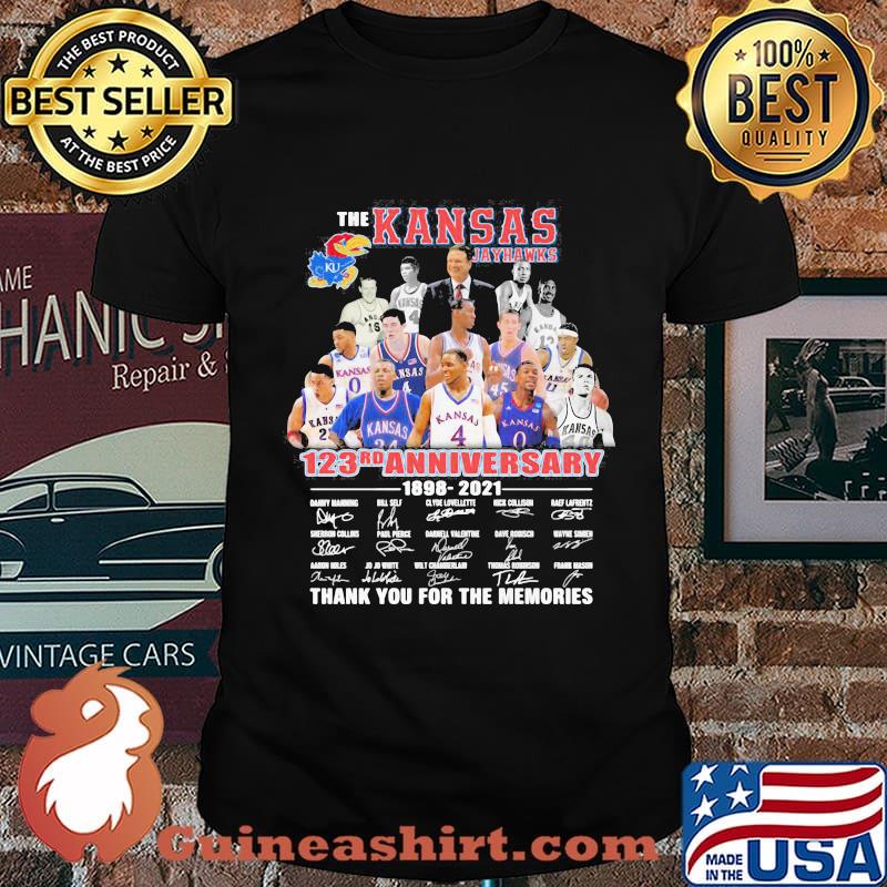 The Kansas Jayhawks 123rd Anniversary 1890 2021 Thank You For The Memories Signature shirt