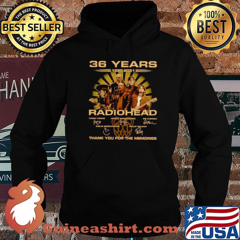 The Radiohead 36 Years 1985 2021 Signatures Thank You For The Memories Hoodie