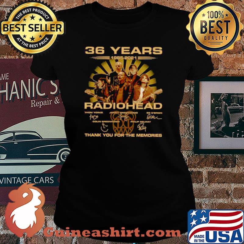The Radiohead 36 Years 1985 2021 Signatures Thank You For The Memories Laides tee