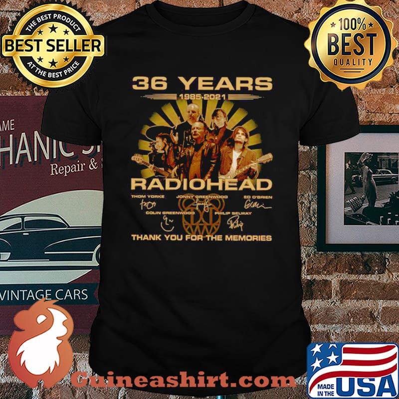 The Radiohead 36 Years 1985 2021 Signatures Thank You For The Memories shirt