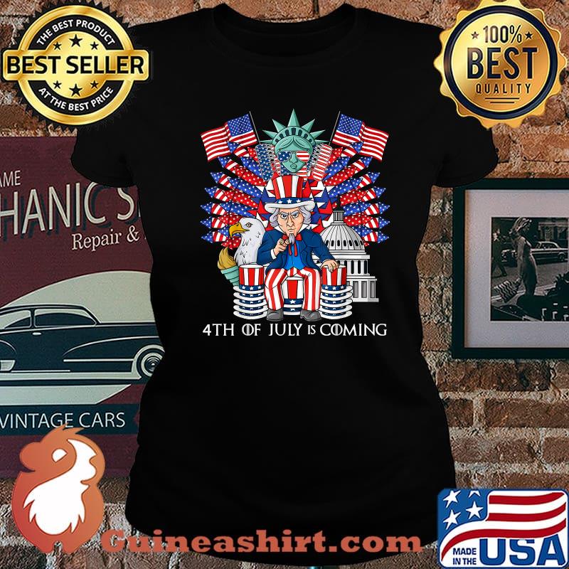 Uncle Sam Throne 4th Of July USA Patriotic Boys Kids Teens Shirt Laides tee