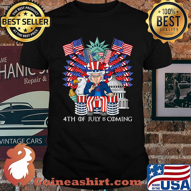 Uncle Sam Throne 4th Of July USA Patriotic Boys Kids Teens Shirt