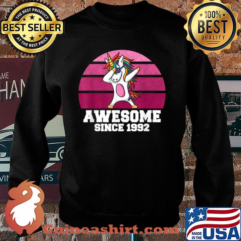 Unicorn Dabbing Awesome Since 1992 Birthday Shirt Sweater