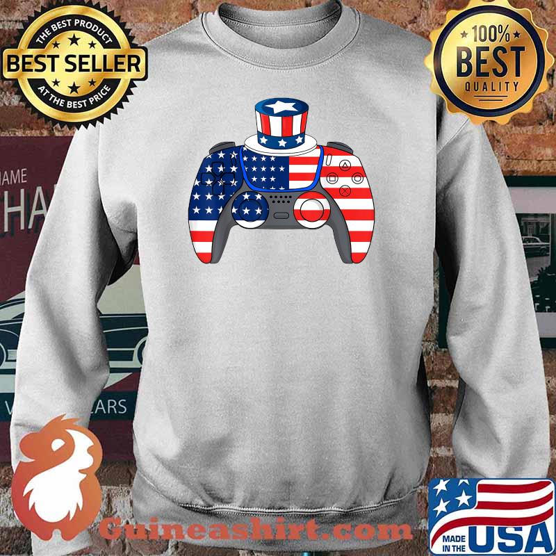 Video Games 4th Of July USA Flag Controller Patriotic Kids Shirt Sweater