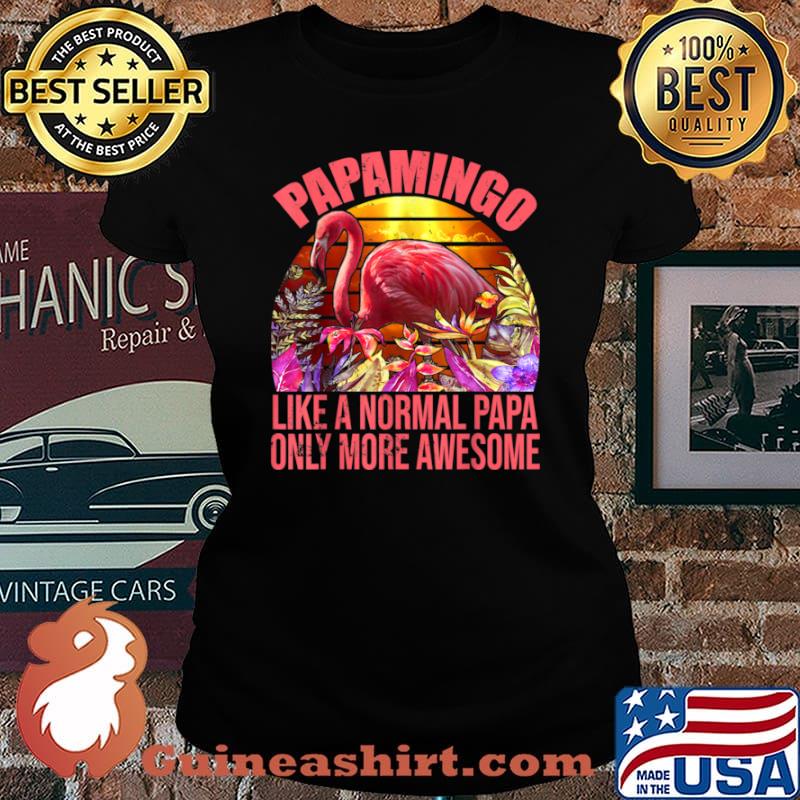 Vintage Retro Papamingo Definition Father’s Day Proud Papa Shirt Laides tee