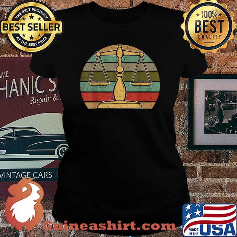 Weighing Scale Lawyer Attorney Law Student Retro Shirt Laides tee