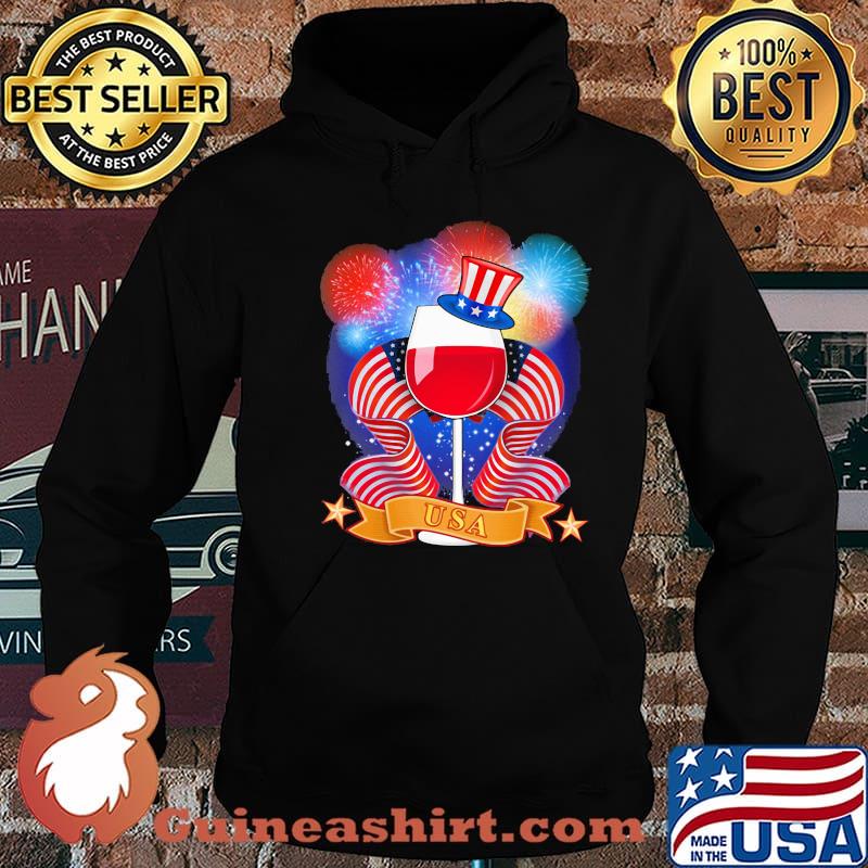 Wine American Flag Firework USA Fireworld Shirt Hoodie