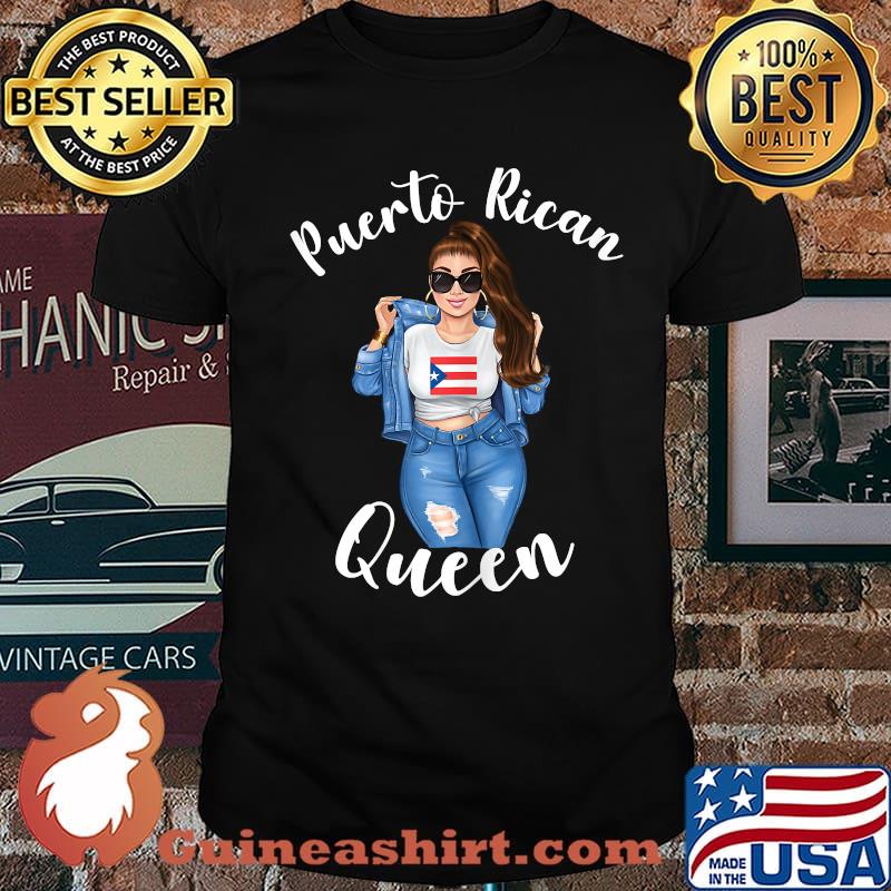 Womens Puerto Rican Queen Proud Mexican Latin Sunshine Sassy Shirt