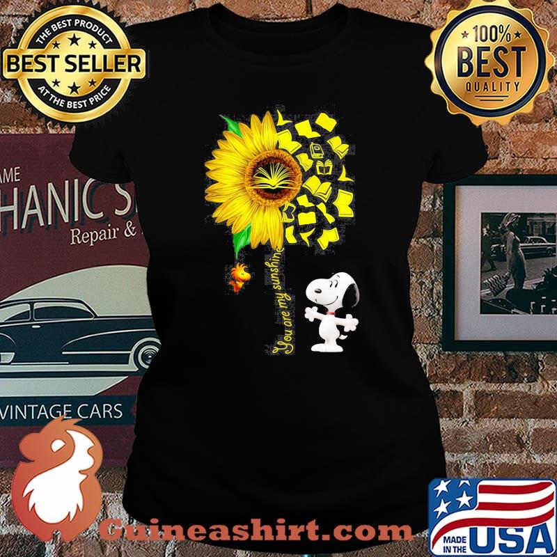 You Are My Sunshine Snoopy Woodstock Books Shirt Laides tee