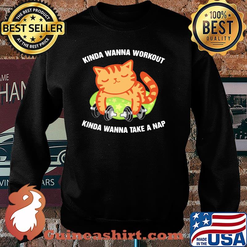 Kinda Wanna Workout Knida Wanna Take A Nap Cat Shirt Sweater