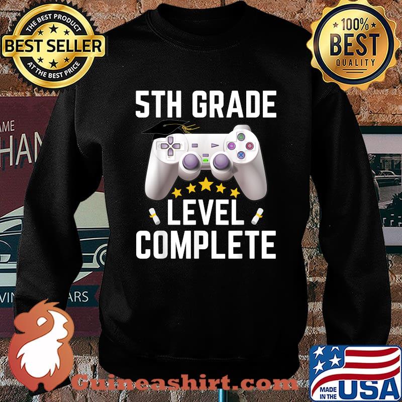 5th Grade Level Complete Gamer Class Of 2021 Graduation Five Star Shirt Sweater