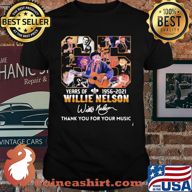 65 years of 1956 2021 Willie Nelson thank you for the memories signature shirt