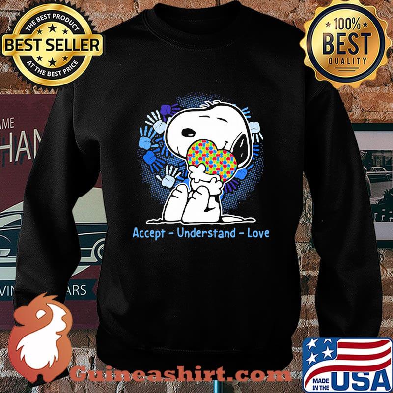 Accept understand love snoopy heart autism awareness Sweater