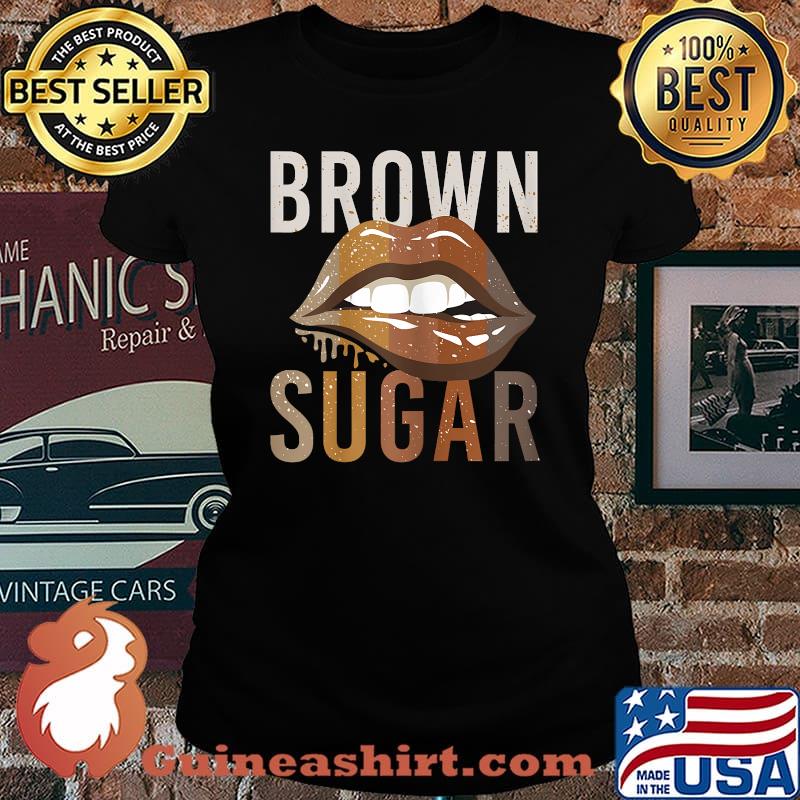 African American Women Brown Sugar Lips Shirt Laides tee