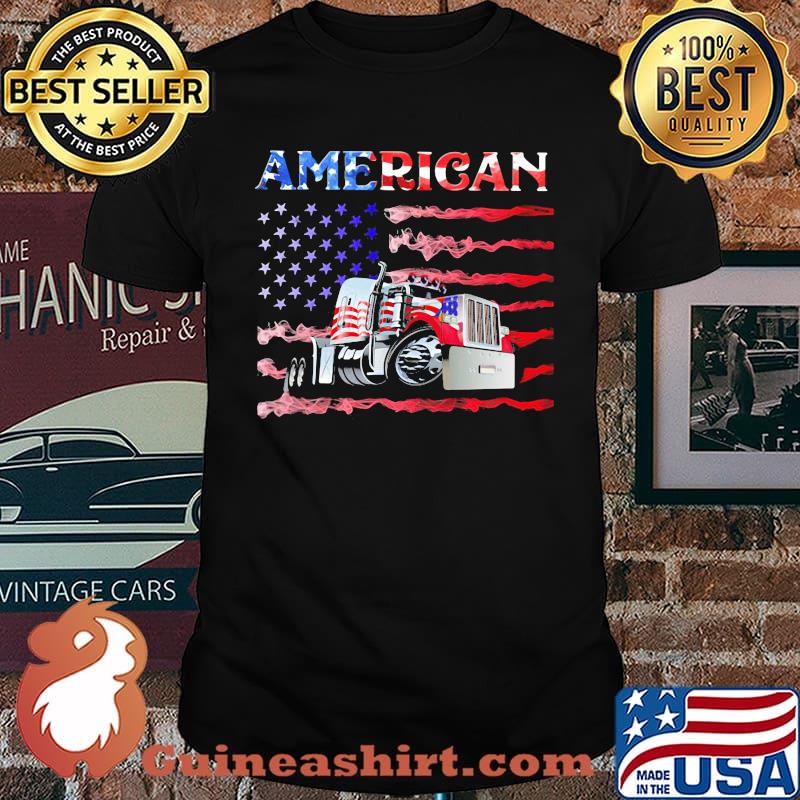 American Flag Trucker Smoke Shirt