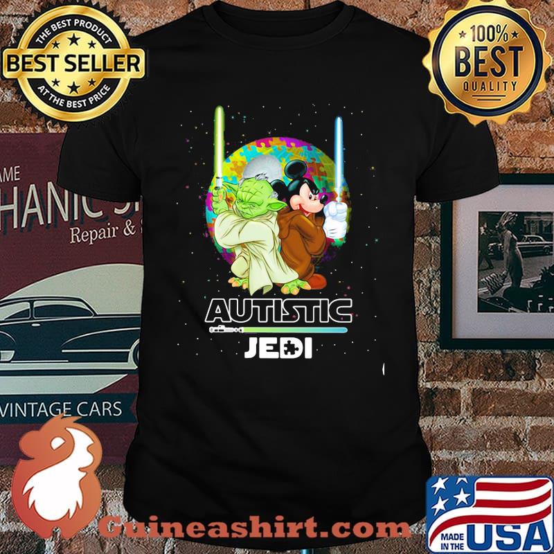 Autistic Jedei Yoda And Mickey Mouse shirt