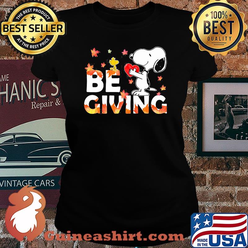 Be Giving Snoopy Heart Woodstock Shirt Laides tee